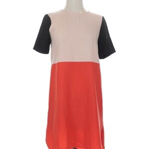 Zara Woman 60s Mod Style Color Block Short Sleeve Mini Dress Size S